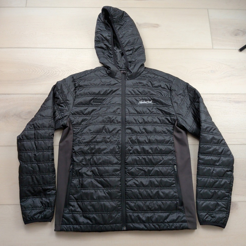 Linksoul Eaton Packable PrimaLoft Hooded Full Zip Jacket Black Mens Small LS593